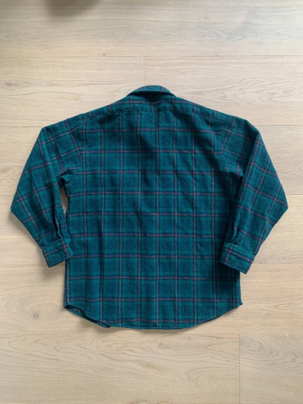 Pendleton Vintage Plaid Wool Shirt Womens Button Up S Green Blue Western Outdoor - Picture 11 of 14